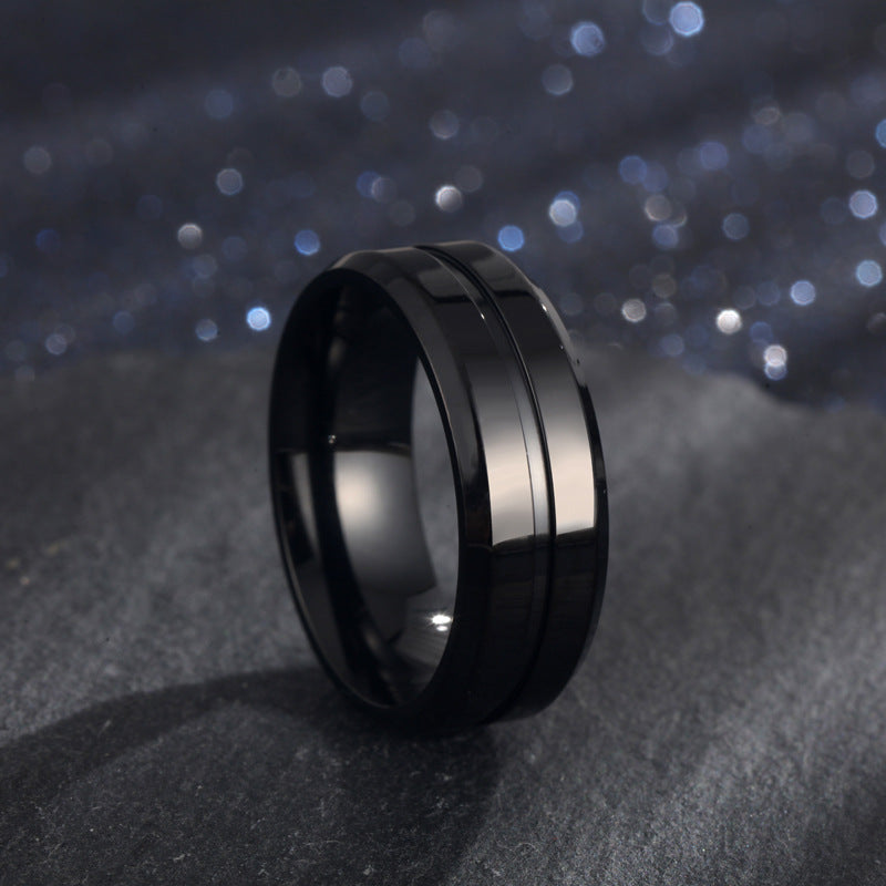 8mm Simple Groove Ring