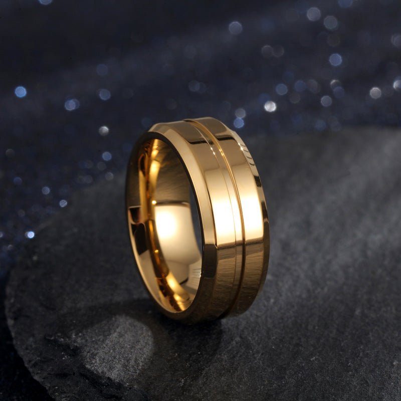 8mm Simple Groove Ring