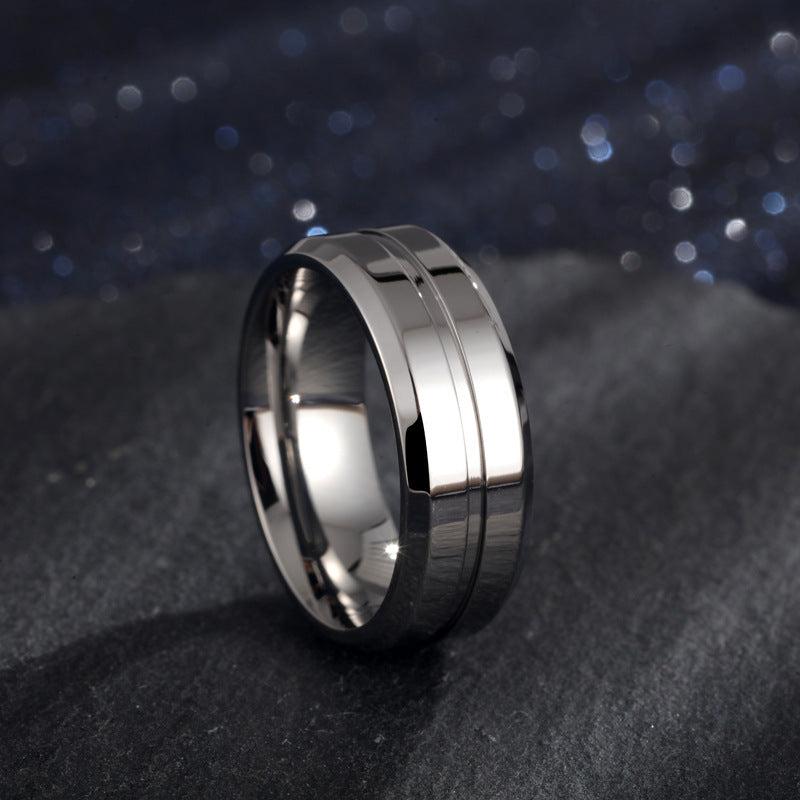 8mm Simple Groove Ring