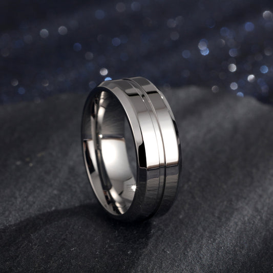 8mm Simple Groove Ring